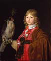 portrait of a boy with a falcon